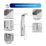 Ducha Escocesa Multifunción 5 en 1 Hidromasaje Columna Waggs Negro