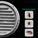 Extractor de Baño 6 pulgadas Con Rejilla Fija de Acero Inoxidable