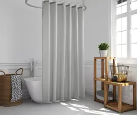 Cortina De Baño Lino C/ Ganchos Rol...