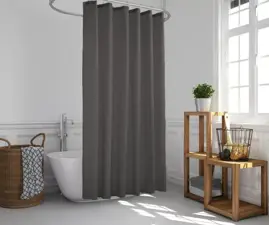 Cortina De Baño Lino C/ Ganchos Rol...