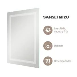 Espejo Luz Led Baño Calida Fria Neu...