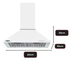 Campana Maraldi Cucine 60 Cm Esmaltada Blanco Con Luz