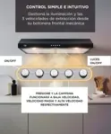 Extractor De Cocina Cuk By Gadnic EXT11971 100W Doble Filtro Aluminio 2 Luces LED Negro