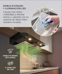 Extractor De Cocina Cuk By Gadnic EXT11971 100W Doble Filtro Aluminio 2 Luces LED Negro