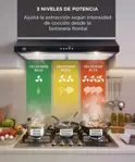 Extractor De Cocina Cuk By Gadnic EXT11971 100W Doble Filtro Aluminio 2 Luces LED Negro