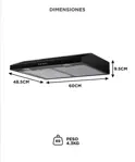 Extractor De Cocina Cuk By Gadnic EXT11971 100W Doble Filtro Aluminio 2 Luces LED Negro