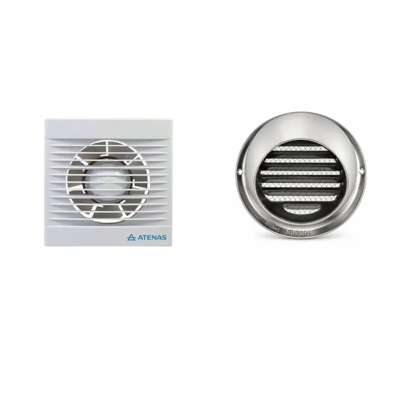 Extractor de Baño 5 pulgadas Con Rejilla Fija de Acero Inoxidable 012P RF12A