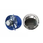 Extractor Industrial 20 CM Con Rejilla Fija de Acero Inoxidable