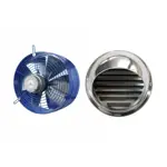 Extractor Industrial 25 CM Con Rejilla Fija de Acero Inoxidable