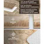 Alfombra Beige 1x1,5 Mts Nórdica Living Gadnic Lavable Súper Soft 