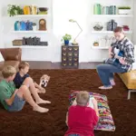 Alfombra esponjosa ISEAU de terciopelo suave y peludo para decoración del hogar