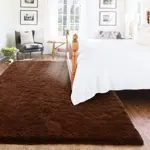 Alfombra esponjosa ISEAU de terciopelo suave y peludo para decoración del hogar