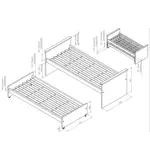 Cama Nido Doble Reforzada 1 Plaza Blanca