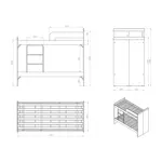 Cama Cucheta con Escalera Integrada 1 Plaza 201 x 160 x 80 cm  CODIGO 1706