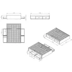 Cama Base de Colchón con 4 cajones 140 x 190 cm  CODIGO 3015 BLA
