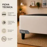 Base Sommier Ecocuero Tiza 1 1/2 Plaza 100x200 Patas Madera