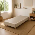 Base Sommier Ecocuero Tiza 1 Plaza 80x200 Patas Madera