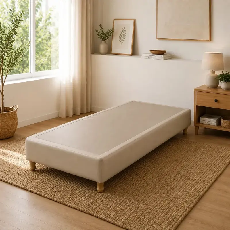 Base Sommier Ecocuero Tiza 1 Plaza 80x200 Patas Madera