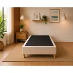 Base Sommier Ecocuero Tiza 1 Plaza 80x190 Patas Madera