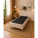 Base Sommier Ecocuero Tiza 1 1/2 Plaza 100x190 Patas Madera