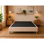 Base Sommier Ecocuero Tiza 2 Plazas 130x190 Patas Madera