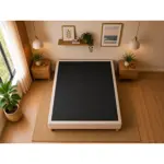 Base Sommier Ecocuero Tiza 2 Plazas 130x190 Patas Madera