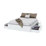 Cama Box 2 Plazas Blanca con 4 Cajones Centro Estant