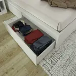 Cama Box 2 Plazas Blanca con 4 Cajones Centro Estant