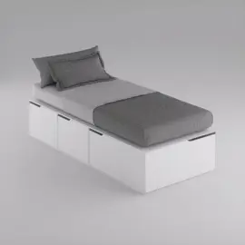 Cama Box  1 Plaza Con 3 Cajones Y 1...