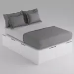 Cama Box EMC 2 Plazas 1,40m con 6 Cajones y 2 Zapateros Blanco