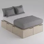 Cama Box EMC 2 Plazas con 6 Cajones y 2 Zapateros Báltico