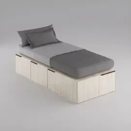Cama Box 1 Plaza Con 3 Cajones Y 1...