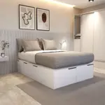 Cama Box EMC King con 6 Cajones y 2 Zapateros Blanco
