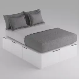 Cama Box King Con 6 Cajones Y 2 Za...