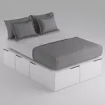 Cama Box EMC 2 Plazas con 6 Cajones y 2 Zapateros Venezia