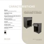 Mesa De Luz De Pie Moderna 1 Cajon Wengue Ml04 Pack X2