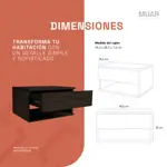 Mesa De Luz Flotante Con Cajon Mesita Colgante Wengue