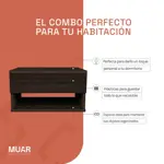 Mesa De Luz Flotante Con Cajon Mesita Colgante Wengue