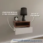 Mesa de Luz Flotante x2 Melamina Dubai Blanco/Marron