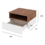 Mesa de Luz Flotante x2 Melamina Dubai Blanco/Marron