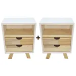 Mesa de luz x 2 Escandinava Nordico en Pino y Melamina