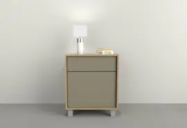 Mesa De Luz 1 Cajon1Puerta Olmo Gri...