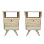 Mesa de Luz Nordica con Puerta x 2 Combo 