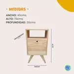 Mesa de Luz Nordica con Puerta x 2 Combo 