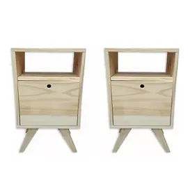 Mesa De Luz Nordica Con Puerta...