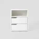 Mesa de Luz EMC con 2 Cajones Y Estante Blanco