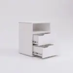 Mesa de Luz EMC con 2 Cajones Y Estante Blanco