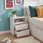 Mesa de Luz EMC con 2 Cajones Y Estante Blanco