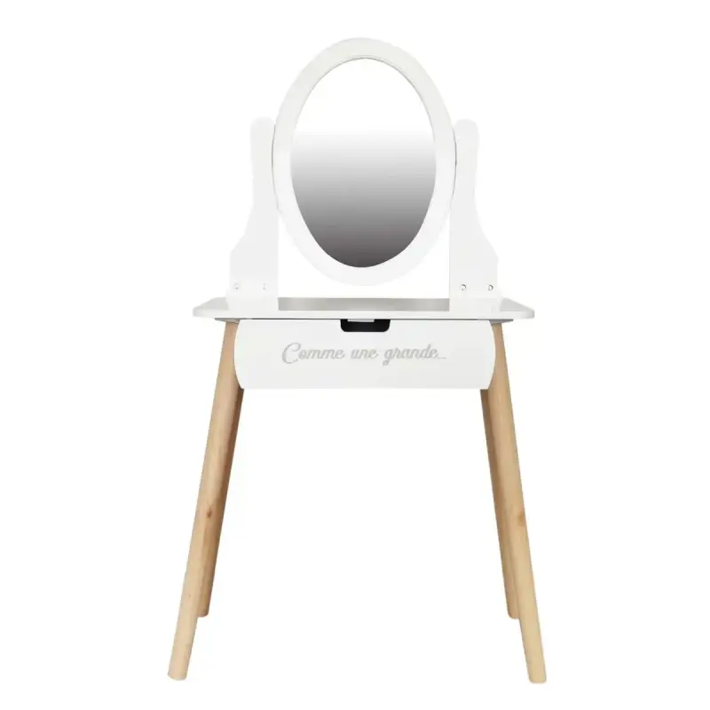 Tocador Escritorio Infantil Proline con Espejo Cajon Blanco HD6742 NS