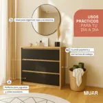 Comoda Cajonera 3 cajones 80x80cm Color Oslo